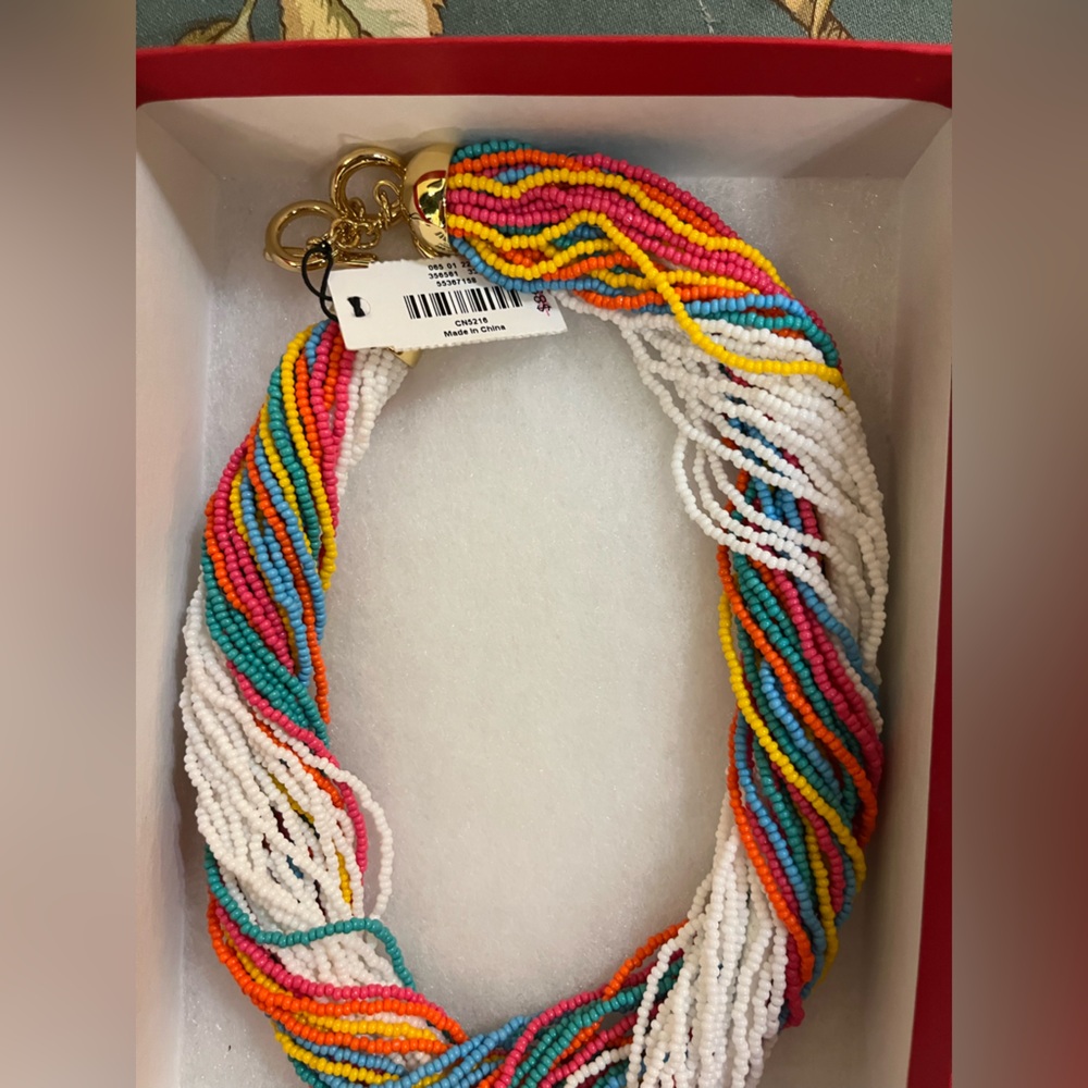 Talbots Necklace. Beautiful , summer , beaded , plated hinge. New w tag - Picture 5 of 8
